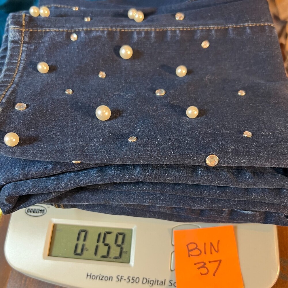 Chico's Ankle Jeans Womens S (0) Perfect Stretch Slim Leg Girlfriend Beaded Hems - Picture 13 of 14